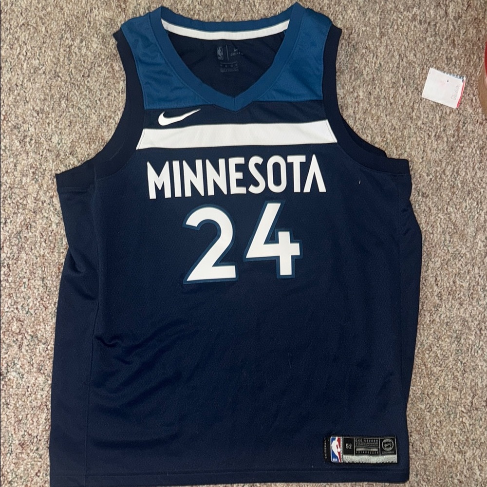 Nike Blue and White Basketball Jersey Gary Patton
